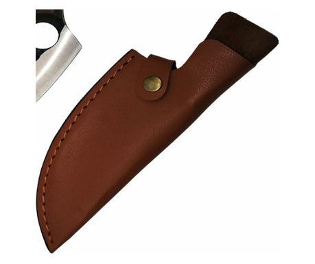 Ručně vyrobený japonský nůž IdeallStore®, nerezová ocel, 27,5 cm, včetně pouzdra, hnědý