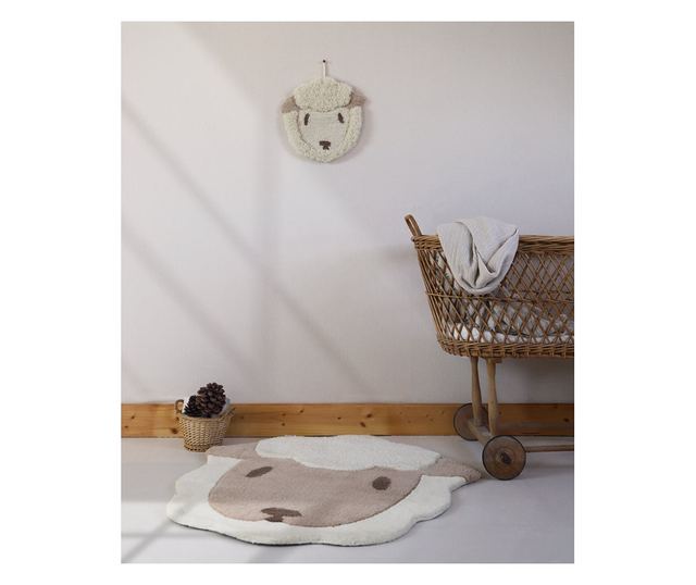 Lolho volnena preproga za otroško sobo z motivom ovčke