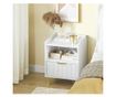 SoBuy Stolik nocny z szufladą i półką, nowoczesny do sypialni i salonu, biały, 40x40x51 cm, FBT169-W