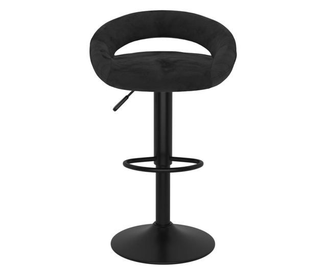 Barski stoli, 2 kosa, črni, žamet