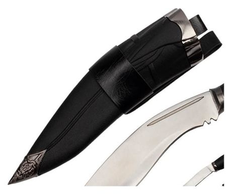Lovski nož DEPOX®, Lion Tamer, 30 cm, nerjaveče jeklo, 2 metalna noža, etui iz eko usnja