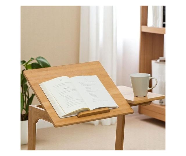 Večnamenska, zložljiva, bambusova miza, za prenosnik in tablico, 60x35x67 cm, eCarla, STL21