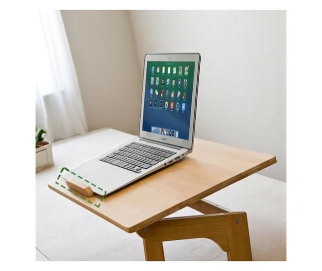 Večnamenska, zložljiva, bambusova miza, za prenosnik in tablico, 60x35x67 cm, eCarla, STL21