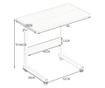 Mobilna mizica, nastavljiva, na kolesih, za prenosnik, kovinsko ogrodje, bela barva, 80x40 cm, eCarla, STL03WZ2