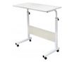 Mobilna mizica, nastavljiva, na kolesih, za prenosnik, kovinsko ogrodje, bela barva, 80x40 cm, eCarla, STL03WZ2