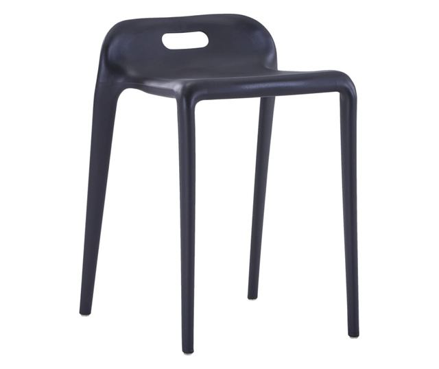 Stoli, zložljivi eden na drugega, 4 kosi, črne barve, plastični