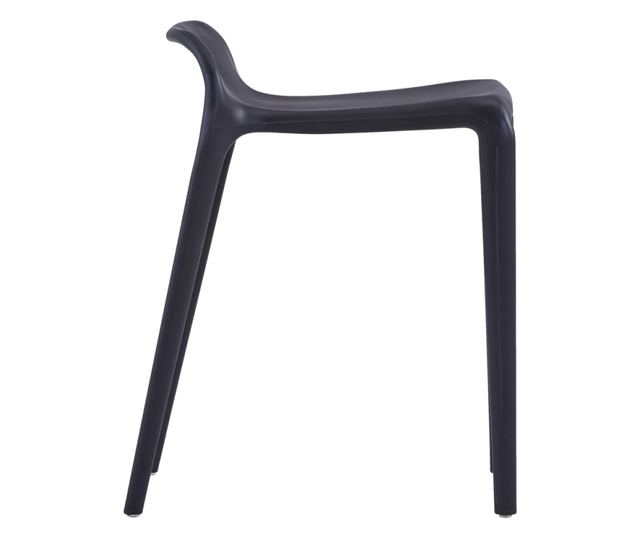 Stoli, zložljivi eden na drugega, 4 kosi, črne barve, plastični