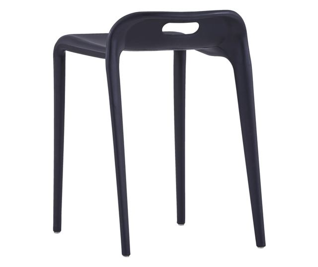 Stoli, zložljivi eden na drugega, 4 kosi, črne barve, plastični