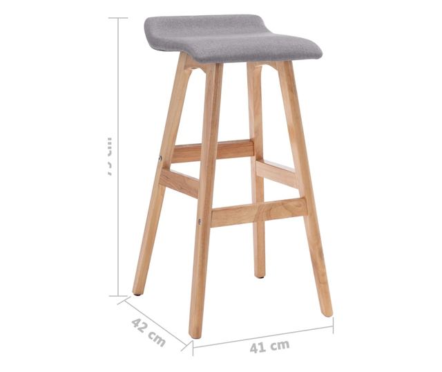 Barski stol, svetlo siv, tekstil