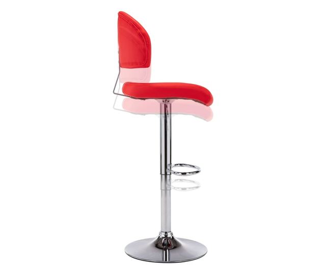 Barski stol, rdeč, umetno usnje