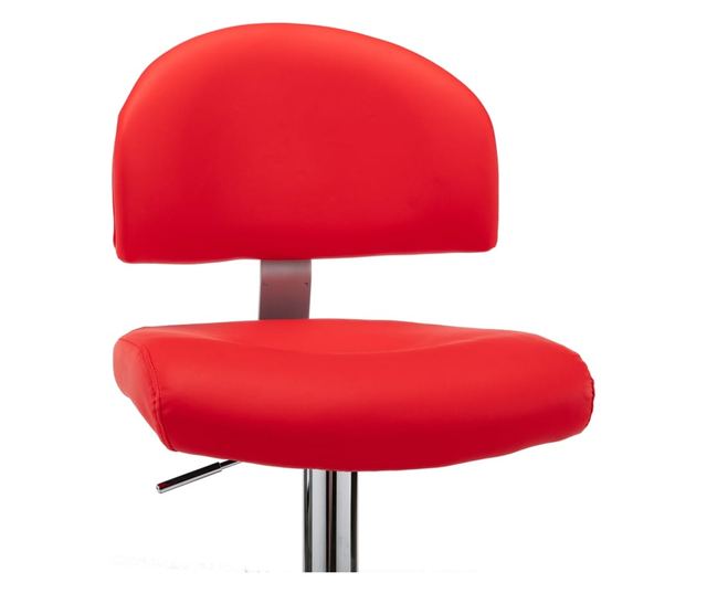 Barski stol, rdeč, umetno usnje