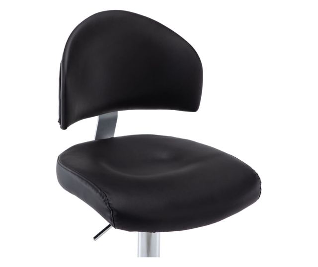 Barski stol, črn, umetno usnje