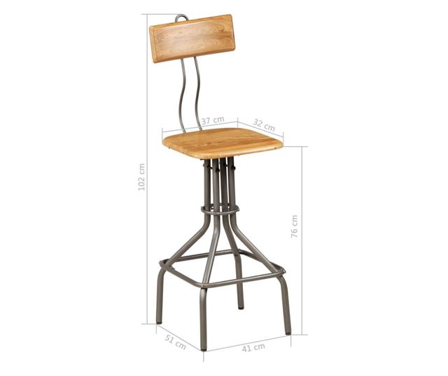 Barski stoli, 2 kosa, masiven recikliran tikov les