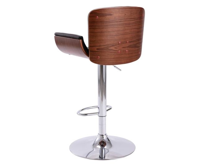 Barski stol, črn, umetno usnje