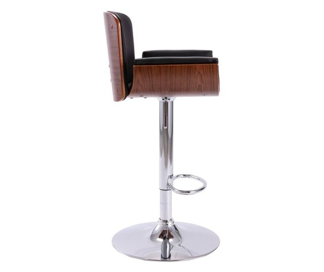 Barski stol, črn, umetno usnje