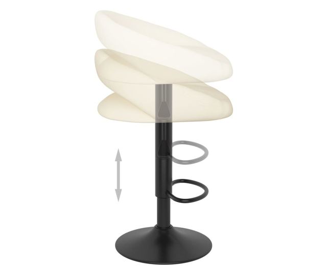 Barski stoli, 2 kosa, kremni, žamet