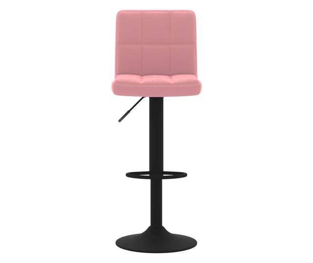 Barski stol, roza, žamet