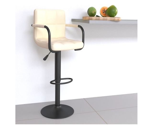 Barski stol, krem barve, tekstilni material