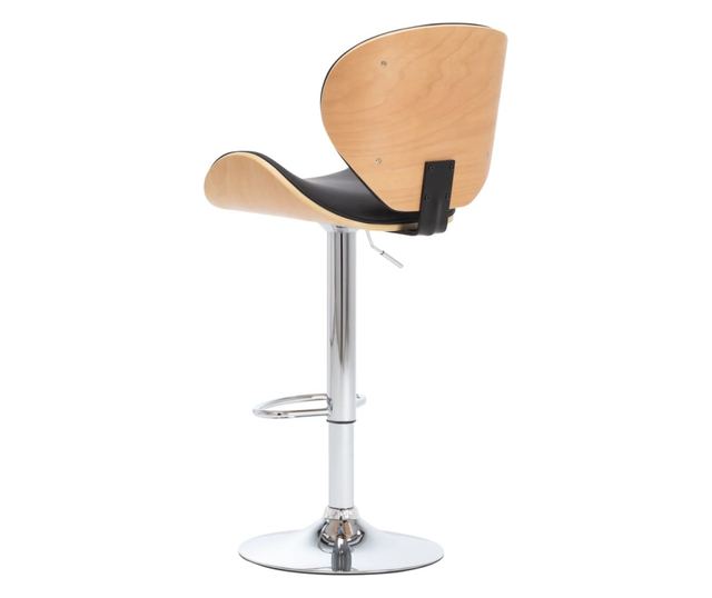 Barski stol, črn, umetno usnje