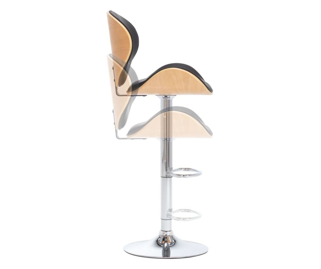 Barski stol, črn, umetno usnje - 7
