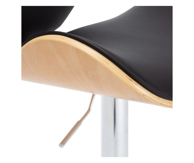 Barski stol, črn, umetno usnje