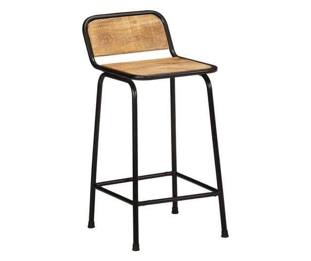 Barski stoli 2 kosa 46x35,5x80 cm Masiven grob mangov les