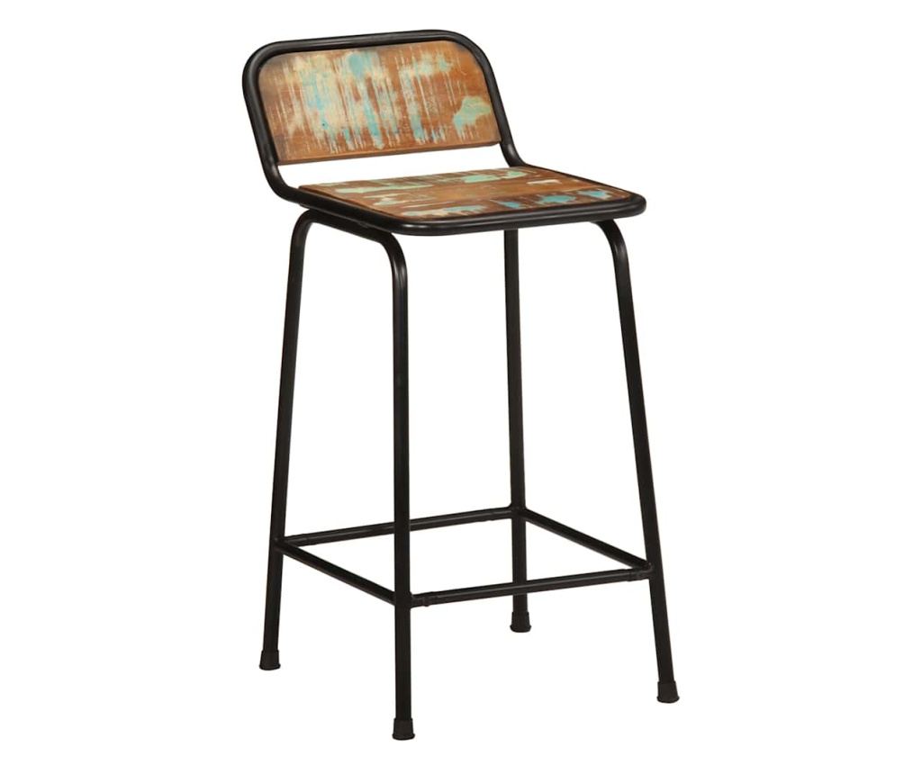 Barski stoli 2 kosa 46x35,5x80 cm Masiven predelan les - 10