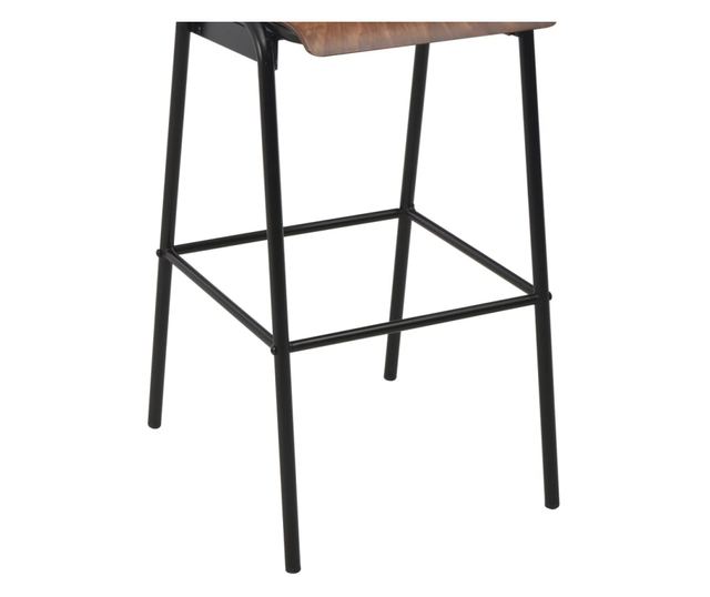 Barski stoli, 2 kosa, rjavi, masivni vezani les, jeklo