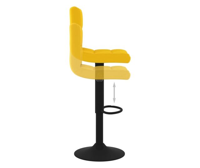 Barski stoli, 2 kosa, gorčično rumena, žamet