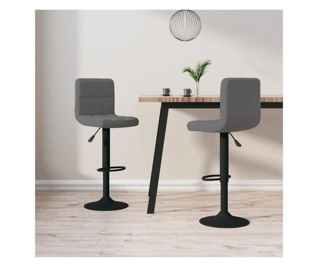 Barski stoli, 2 kosa, temno siva, žamet