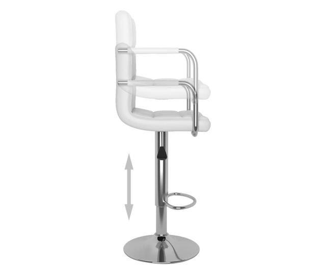 Barski stoli, 2 kosa, beli, umetno usnje