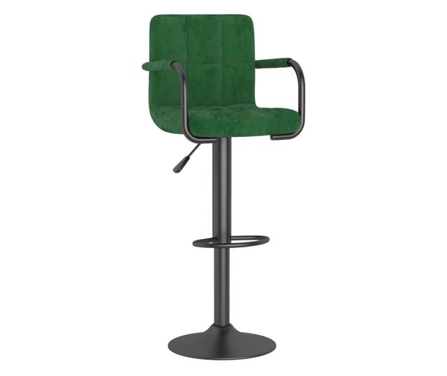 Barski stoli, 2 kosa, temno zeleni, žamet