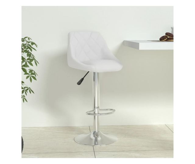 Barski stol, belo, umetno usnje