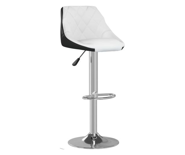 Barski stoli, 2 kosa, črno-beli, umetno usnje