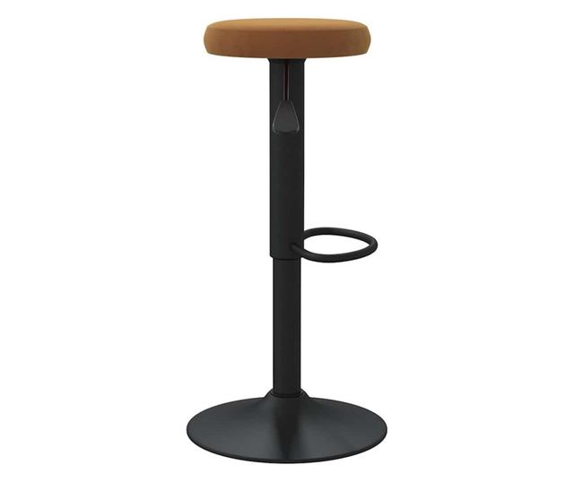 Barski stoli, 2 kosa, rjavi, žamet