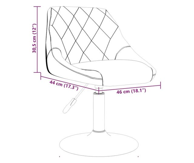 Barski stol, rjav, žamet