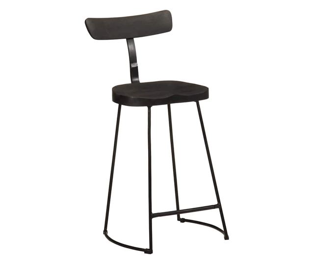 Barski stoli 2 kosa črna 49x43x88 cm trden mangov les