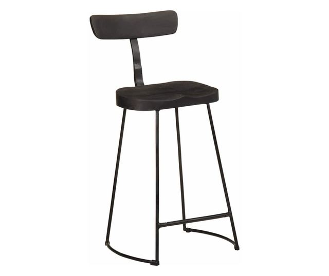 Barski stoli 2 kosa črna 49x43x88 cm trden mangov les