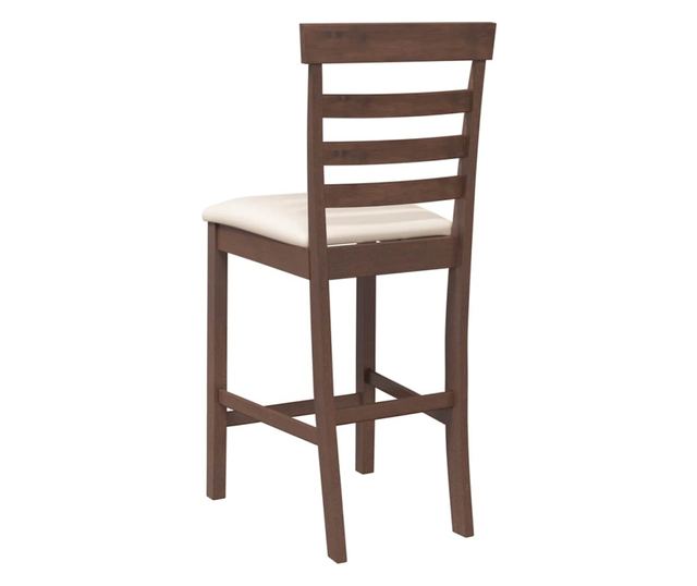 Barski stoli z blazinami, 2 kosa, masiven kavčukovec, rjavi