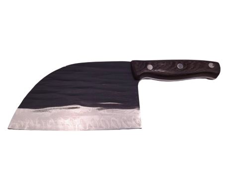 Cutit tip satar IdeallStore®, lucrat manual, Wave Blade, 30 cm, otel inoxidabil, 680 g, negru