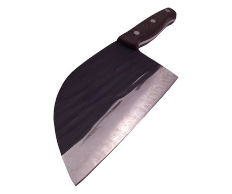 DEPOX® Séfkés, Kézzel készített, Séfsegítő, 29,5 cm, Rozsdamentes acél, 680 g, Fekete