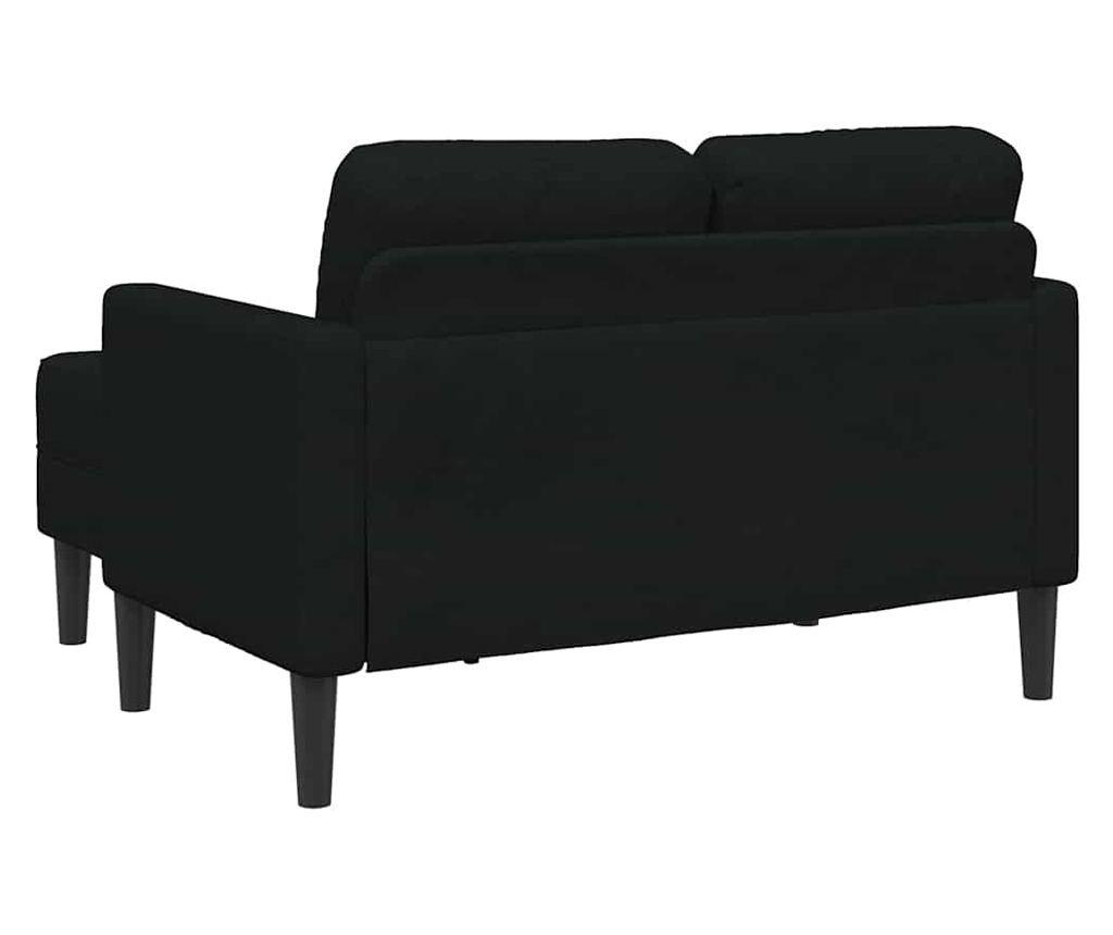 Двуместен диван с шезлонг в L-образна форма, черен 125 cm, плат - 5