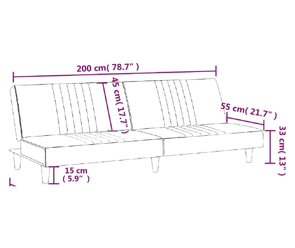 Разтегателен диван, тъмносив, плат - 11