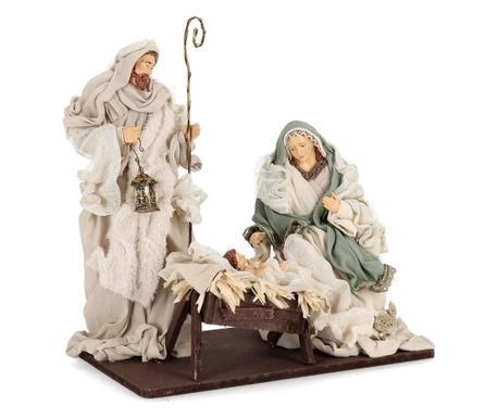 Figurica Božičnega prizora, večbarvni tekstil, Faithful 37x23x41v