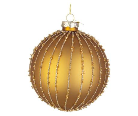 Set of 8 Caramel Glass Christmas Baubles with String - Ø 10 cm