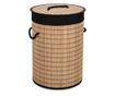 Sintia Natural Bamboo Laundry Basket with Black Fabric Ø35x50h thumbnail 1