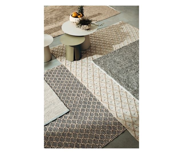 Koberec Chandier bílý/přírodní polyester 160x230 cm