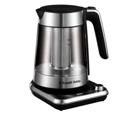 Електрическа кана Russell Hobbs Attentiv 26200-70, 3000W, 1.7 l, Инфузер, Температурен контрол, Таймер, Инокс/черен