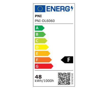 Panou LED PNI H-Light 6060 48W, 600x600mm, 4800lm, 6400K, de interior, incastrabil, alb rece