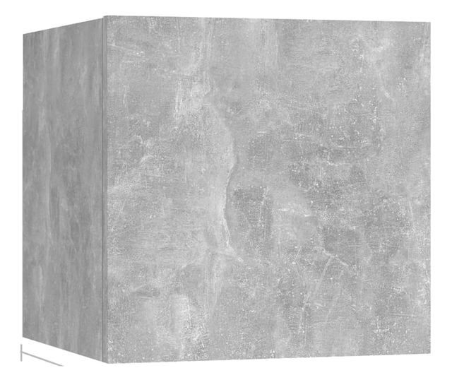 Set TV komoda, 3 kom., siva beton, PAL